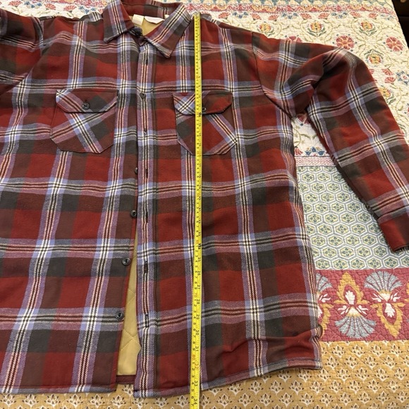 Vintage Frostproof USA Quilt Lined Flannel Shirt Jacket Tall Man Red Plaid - Picture 8 of 9